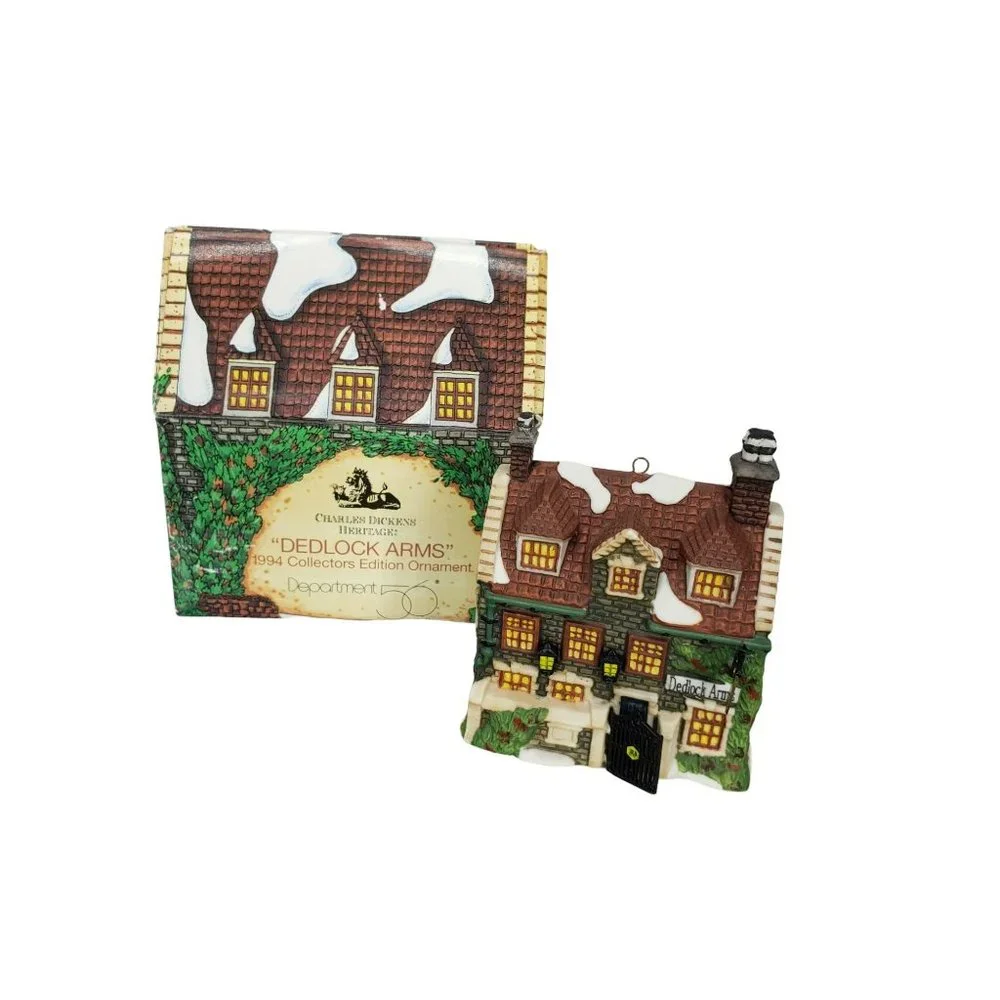 DEPT 56 Heritage‎ VILLAGE DEDLOCK ARMS ORNAMENT RETIRED CHARLES DICKENS INN 1994